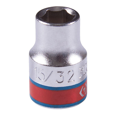 KING TONY (333515S) Головка торцевая стандартная шестигранная 3/8", дюймовая 15/32"