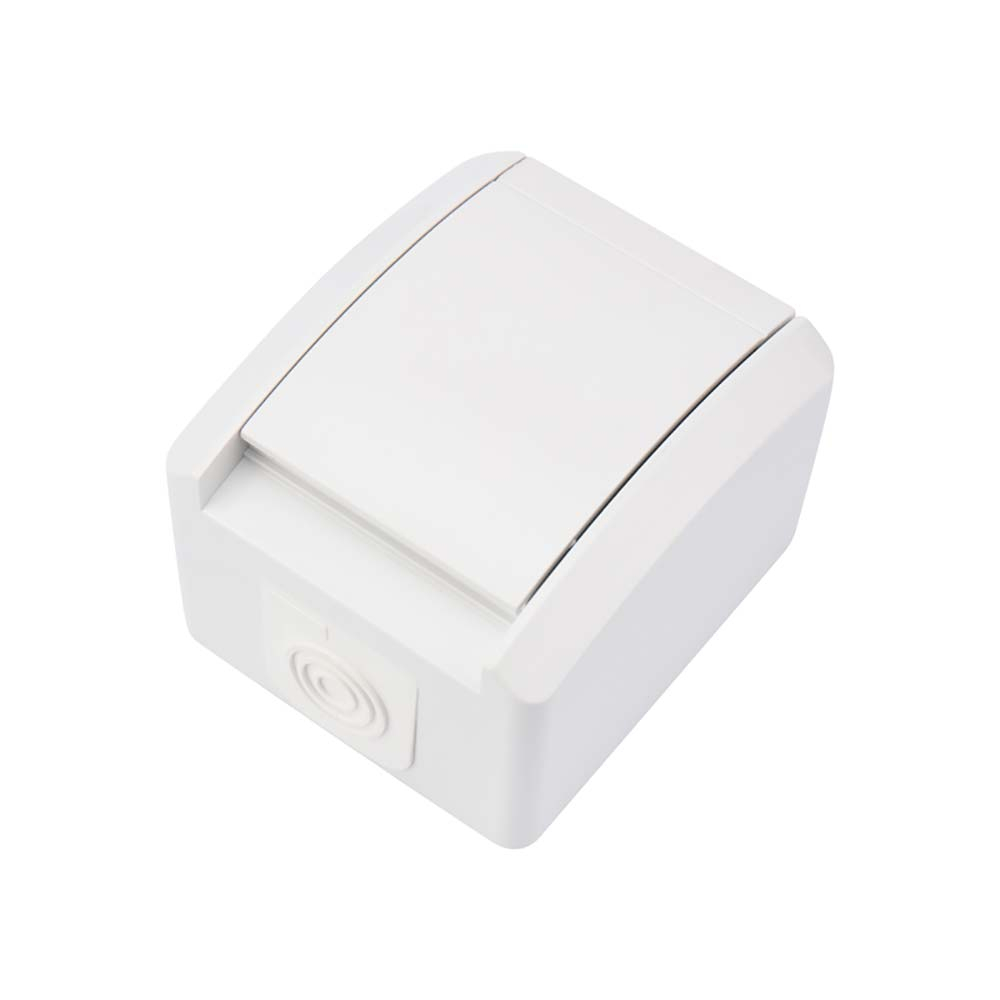 Розетка одноместная INDUSTRIAL IP54 с заземлением, о/у, белая KRANZ KR-78-0816