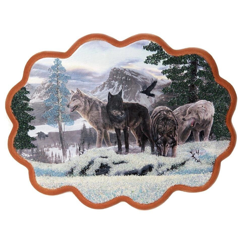 Декоративное панно "Волчья стая" №3 (34х26 см)
