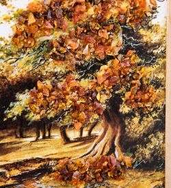 AMB-54/16 Картина «Красота природы» (с янтарной крошкой) дер.рамка 12х15