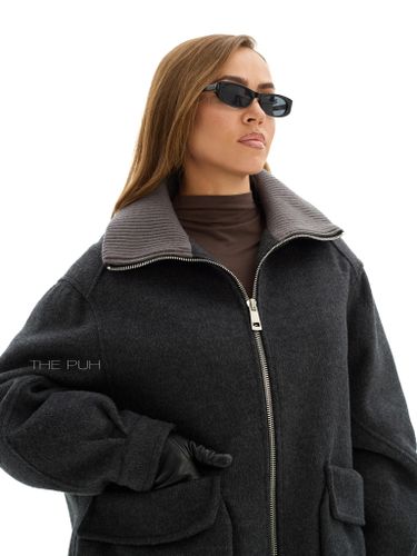 Графитовая куртка с накладными карманами