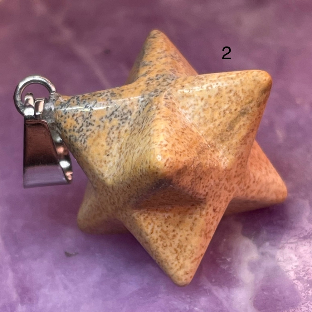 46137 Яшма песочная Кулон Меркаба 13мм