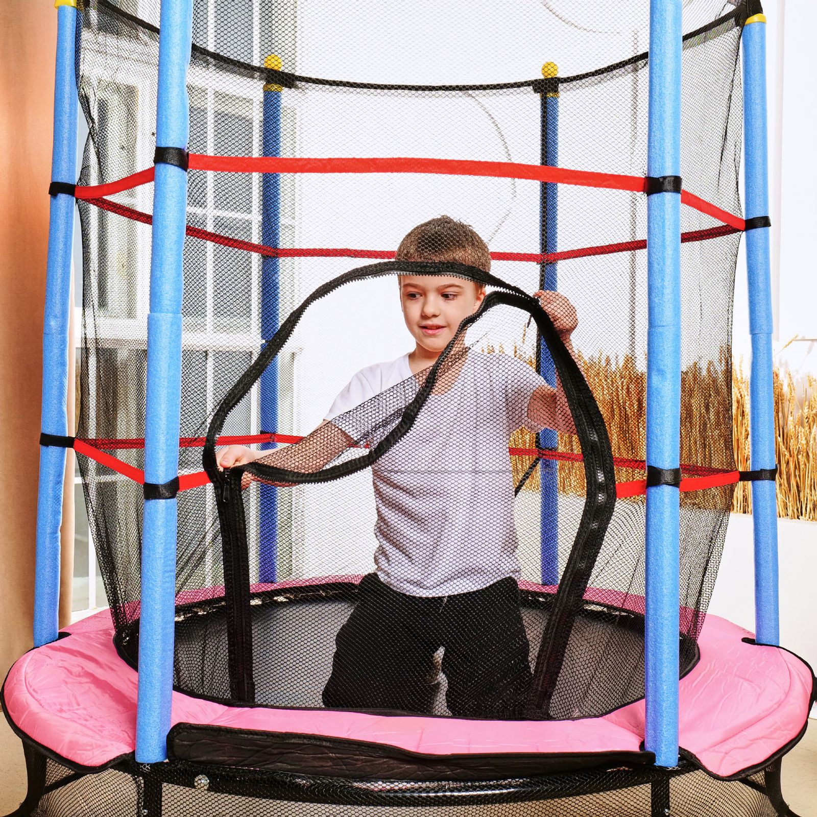 Батут детский DFC SMRKIDS 55" с сеткой, PINK фото №13