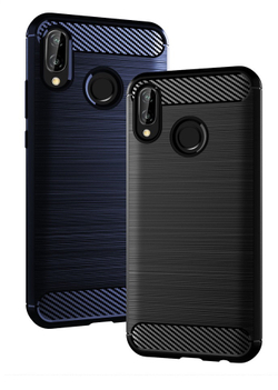 Защитный чехол синего цвета для Huawei P20 Lite, серии Carbon от Caseport