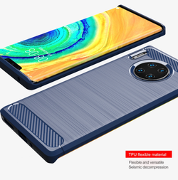 Чехол для Huawei Mate 30 Pro (Mate 30 RS) цвет Blue (синий), серия Carbon от Caseport