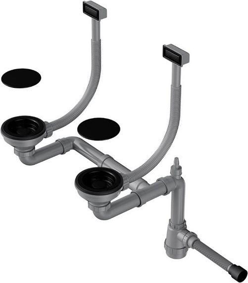 Арматура для двухчашевых моек с декоративными накладками WK-2C-GB (арт.4956759)