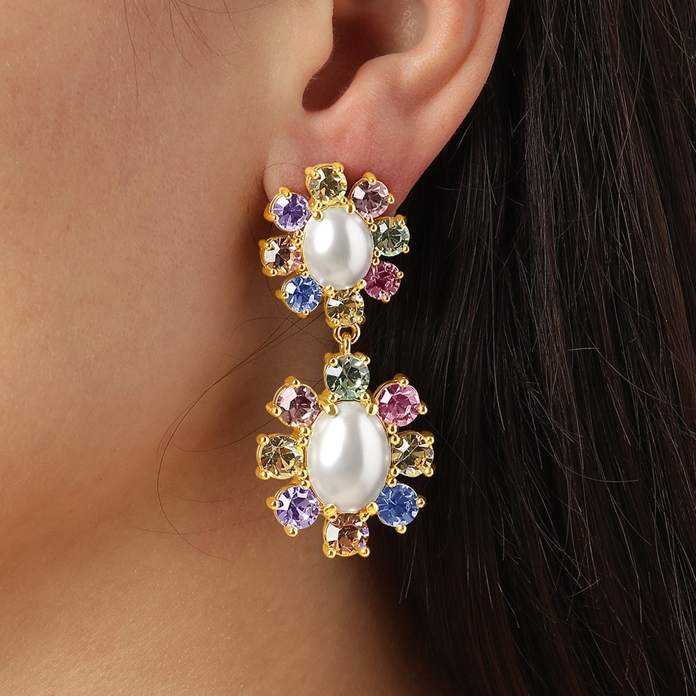 Серьги Dyrberg Kern LINA SG PASTEL MULTI / WHITE PEARL 460507