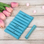 Бигуди пластмассовые-коклюшки 10шт d-1.6см «KUDRI», цвет голубой, (прозрачный пакет с подвесом)