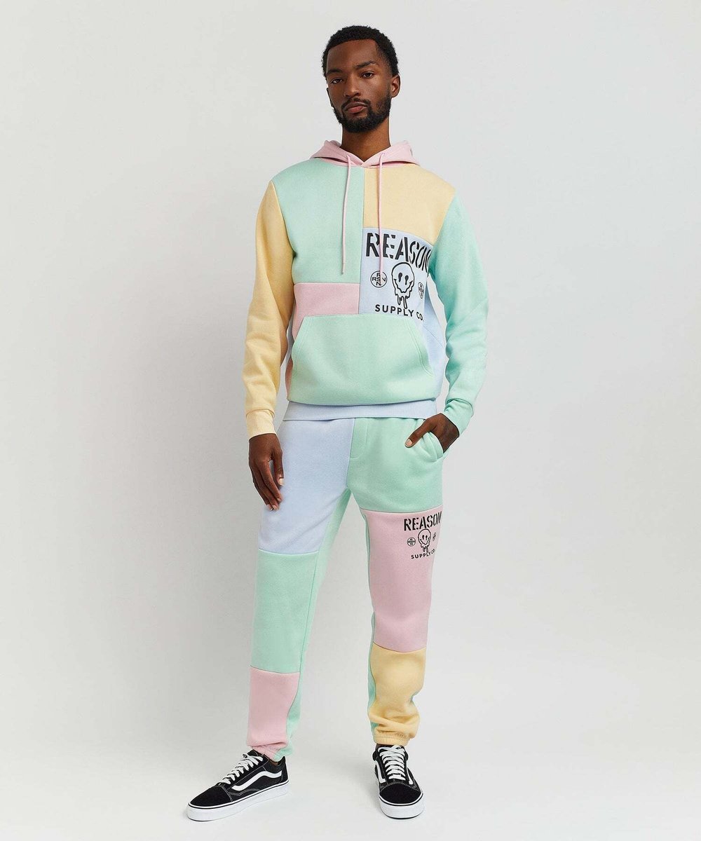 Мужской костюм REASON Drip Pastel Colorblock (худи и брюки)