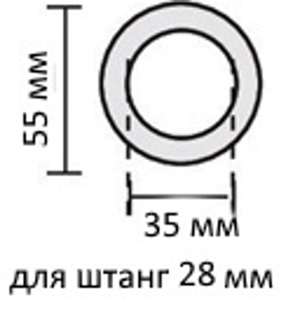 Кольцо деревянное для карнизных штанг d20, 28, 35 мм, цвет беленый дуб