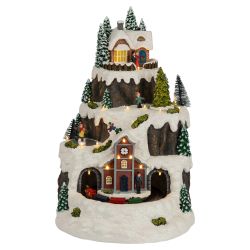 Светодиодная новогодняя фигура ЭРА EFIS-S07 композиция Рождество музыка теплый белый свет 3*АА 25*23*34 см | Фигуры