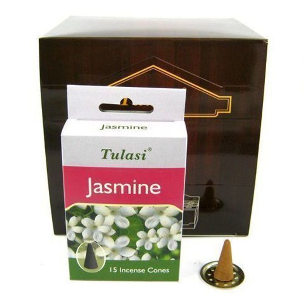 Tulasi Jasmine Благовоние-конус Жасмин, 15 шт