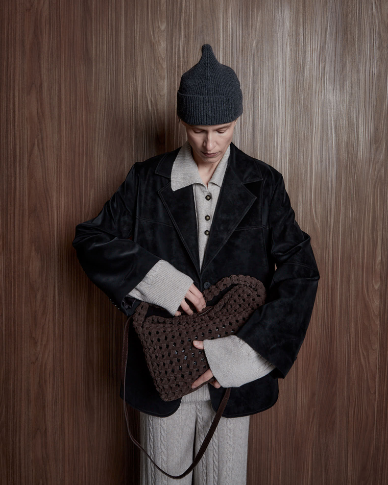 Шапка из смесового кашемира темно-серый