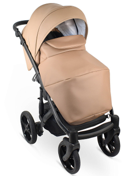 Детская коляска Bexa Ideal Eco 3 в 1 с автокреслом Avionaut Cosmo IE03 черный+т.бежевая кожа