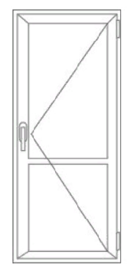 Дверь алюминиевая с импостом верх сэндвич низ сэндвич 7004 860*2050