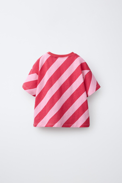 ZARA ФУТБОЛКА В ПОЛОСКУ, КРАСНЫЙ