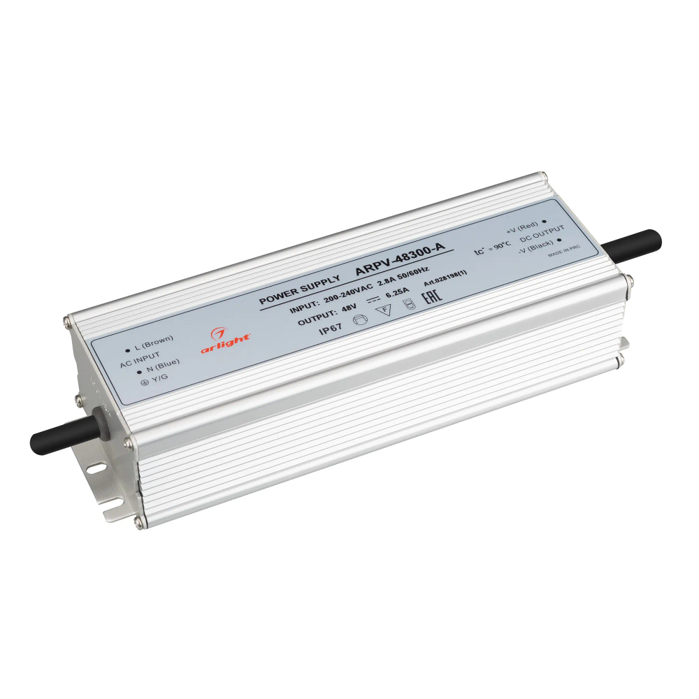 Блок питания ARPV-48300-A (48V, 6.25A, 300W) (Arlight, IP67 Металл, 3 года) 028198(1)
