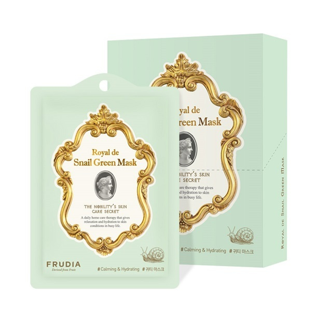 Маска для лица с экстрактом улитки Омолаживающая Frudia Royal de Snail Green Mask 10x27мл