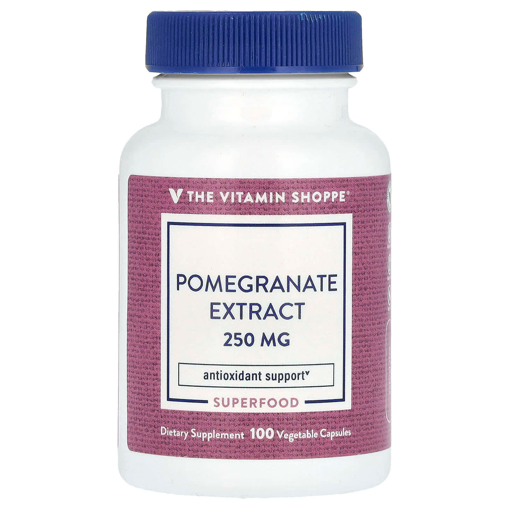 The Vitamin Shoppe, Экстракт граната, 250 мг, 100 растительных капсул