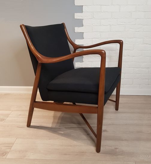 Кресло Finn Juhl Model 45 черная рогожка