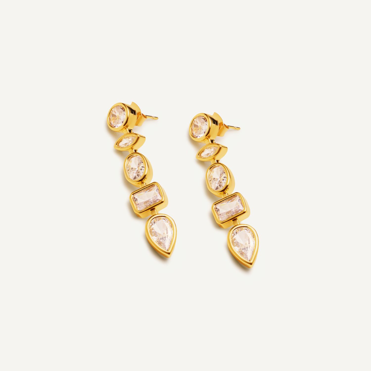 Серьги Geometric Figures Earrings - Gold