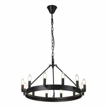 Люстра замковая подвесная 12*E14 CL470112 черный Смитсон Citilux