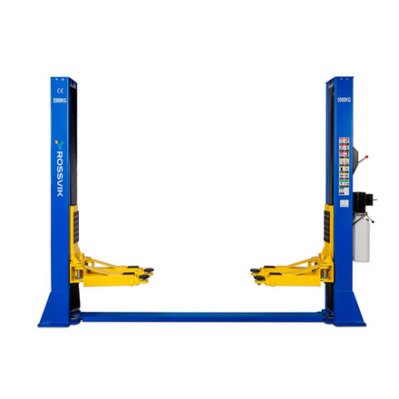 Автоподъемник двухстоечный ROSSVIK V2-5.5 г/п 5,5т, 380В, с нижней синхронизацией. Синий
