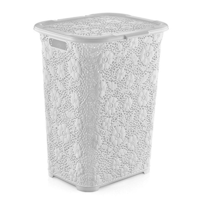 Корзина для белья 50л "Ажурная", цвет белый