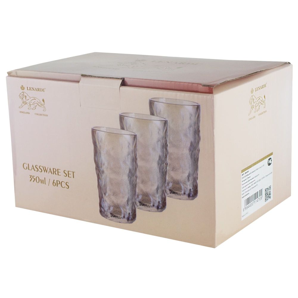 Lenardi 200-019 Набор из 6 стаканов 350мл в под.уп.(х8)Стекло