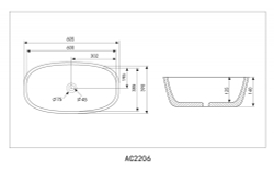 Раковина накладная ABBER Rechteck AC2206 белая