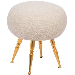 Банкетка Конте Золото Букле Белый