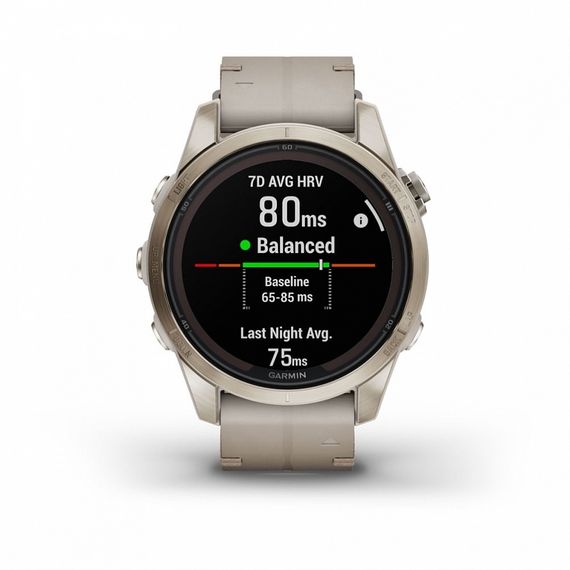 Garmin Fenix 7s Pro Sapphire Solar два ремешка Золотистый корпус с кожаным ремешком