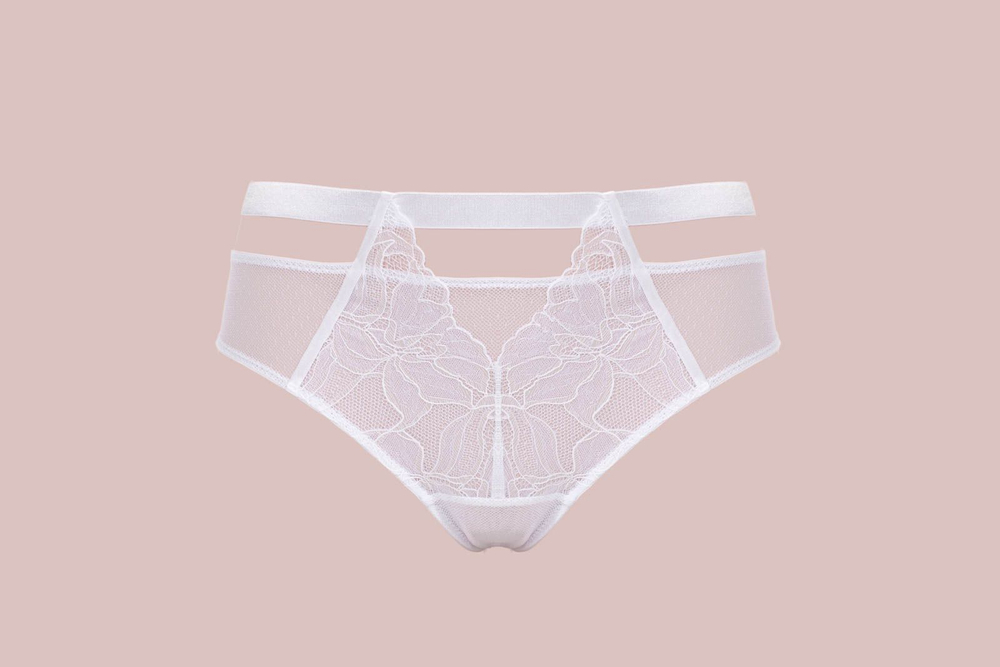 Белые высокие трусики-стринги сложного кроя Glow (Размер: 36) (Цвет: белый)