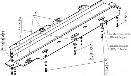 Защита Топл. трубок. 2 мм, Сталь. для Renault Duster, Arkana, Kaptur Nissan Terrano MOTODOR.01733