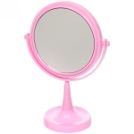 Зеркало настольное на ножке «Beauty», матовое, круг, микс 3 цв, 25,5см, d-15см