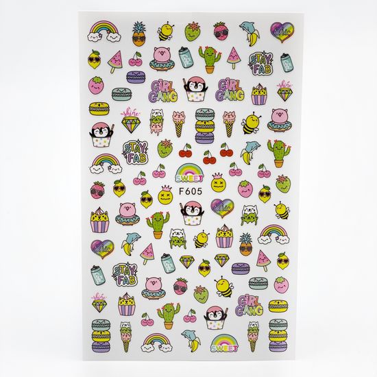 Наклейки для ногтей №F605