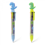 Ручка шариковая Alingar, "Dino", 0,7 мм, 6 цветов, автоматическая, круглый, цветной, пластиковый корпус, карт. уп.