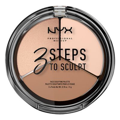 Тройная палетка для контуринга, скульптурирования лица NYX 3 STEPS TO SCULPT FACE SCULPTING PALETTE - Fair