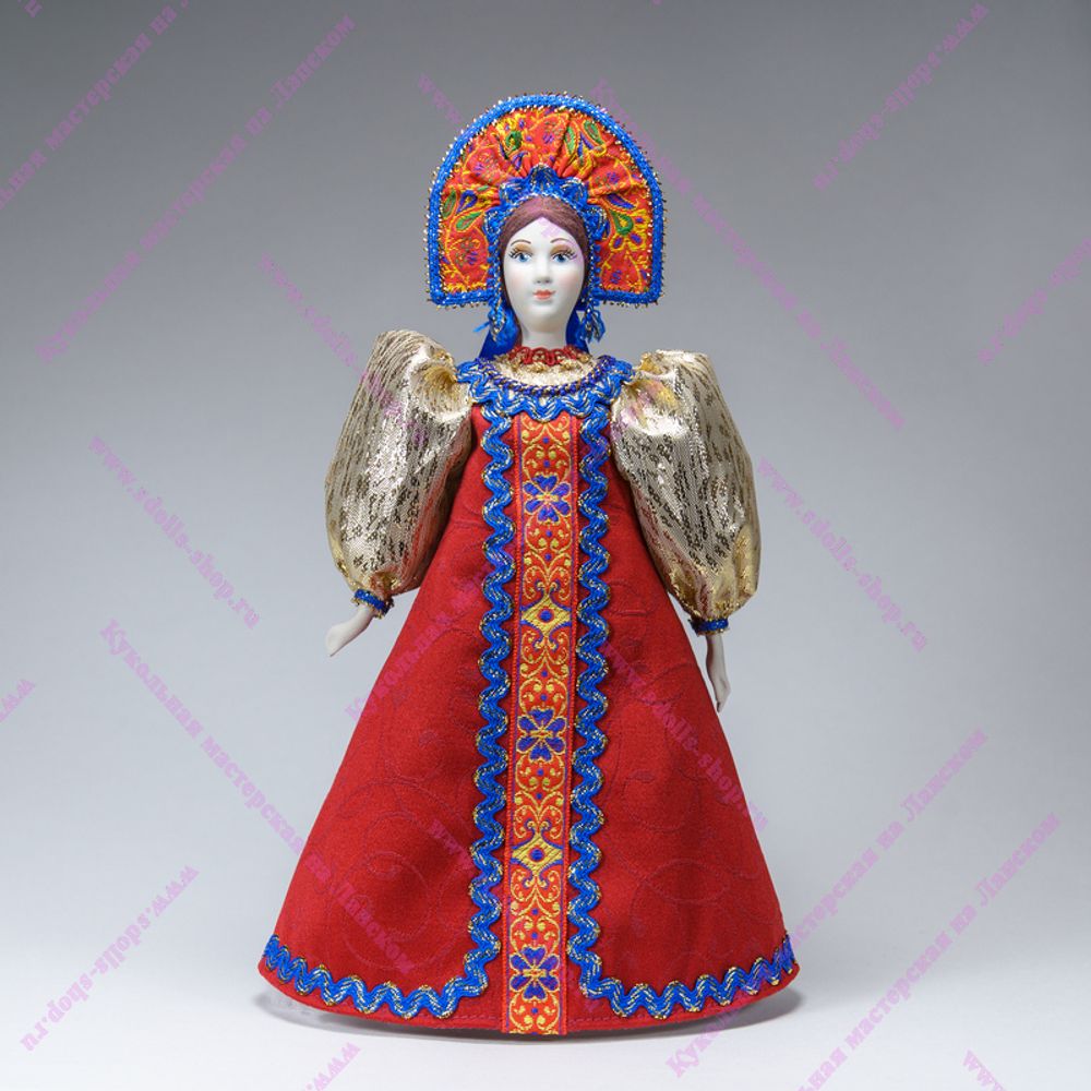 Сувенирная кукла в круглом прямом кокошнике