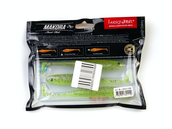 Виброхвосты LJ 3D Series MAKORA SHAD TAIL 5.0in (12,70)/006 4шт.