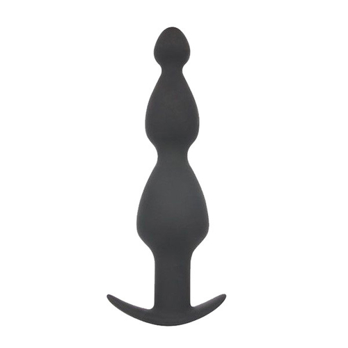 Чёрная анальная втулка 19см с широким основанием Bior Toys Sex Expert SEM-55101