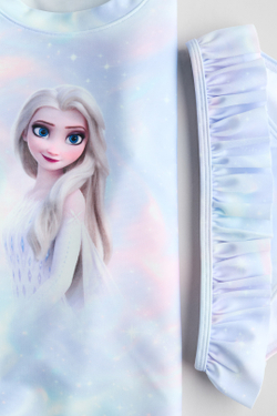 H&M Купальник с принтом "Холодное сердце", белый/лиловый