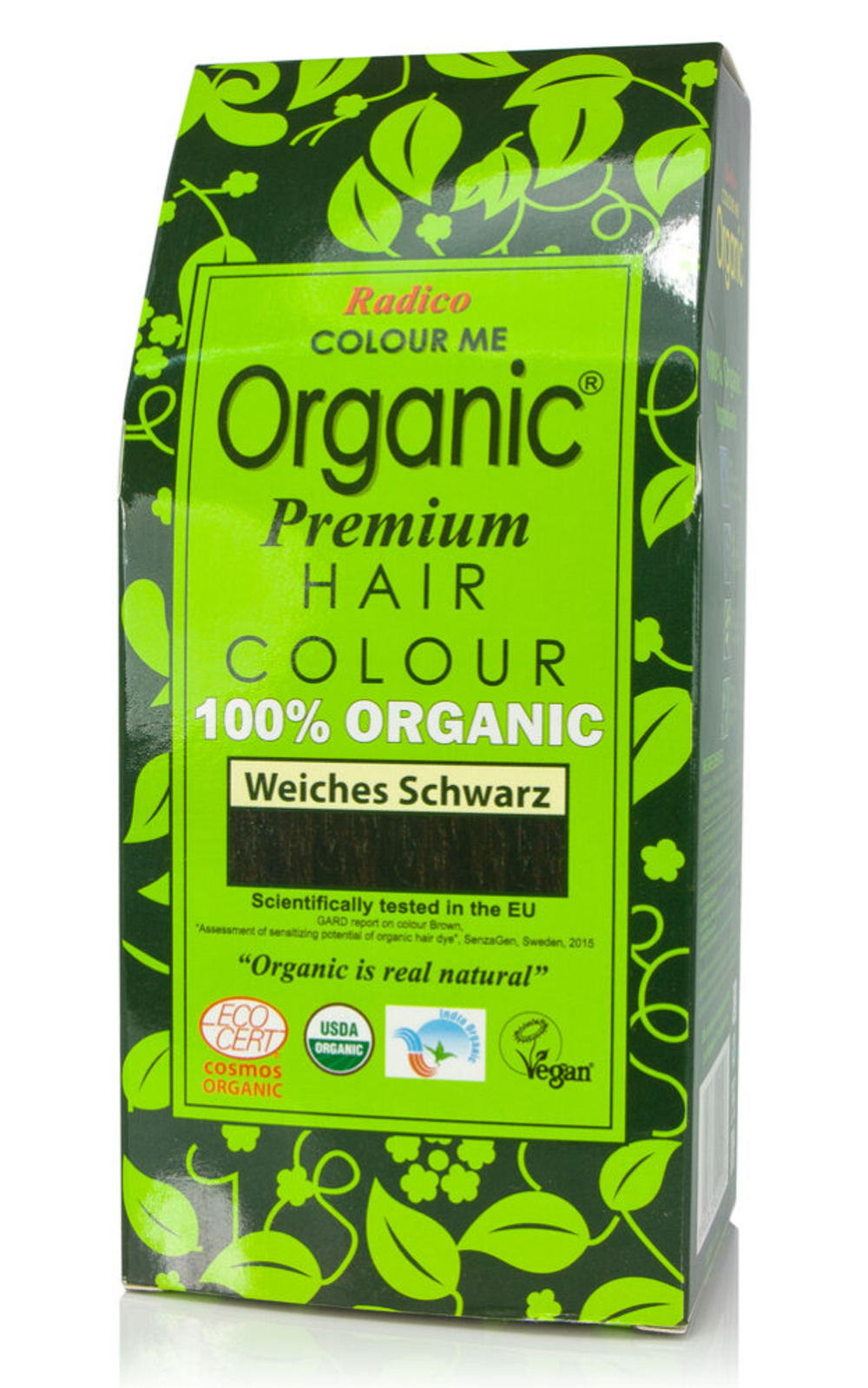 Краска для волос Radico на растительной основе, мягкий черный цвет., 100 гр