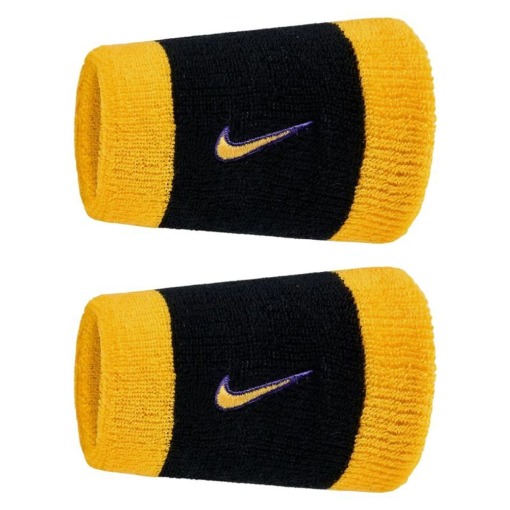 Теннисные напульсники Nike Swoosh Double-Wide 2P - black/court purple/university gold