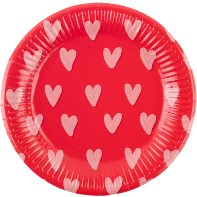 Тарелки бумажные «Сердечки», 18 см, 6 шт