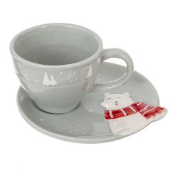 GAEM Набор чашка с блюдцем "Белый медведь", 250 мл, L16 W15,5 H8 см