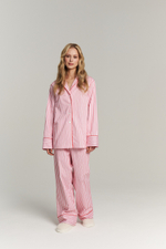 Рубашка с кантом из сатина в полоску