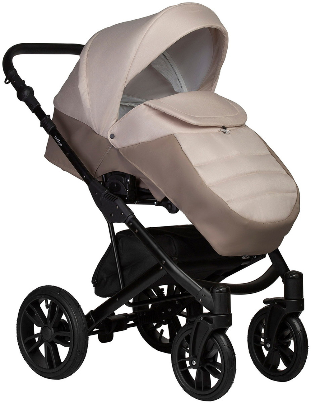 Детская коляска Indigo Mio S 3 в 1 с автокреслом Avionaut Cosmo Grey 03 т.бежевая кожа+св.бежевый