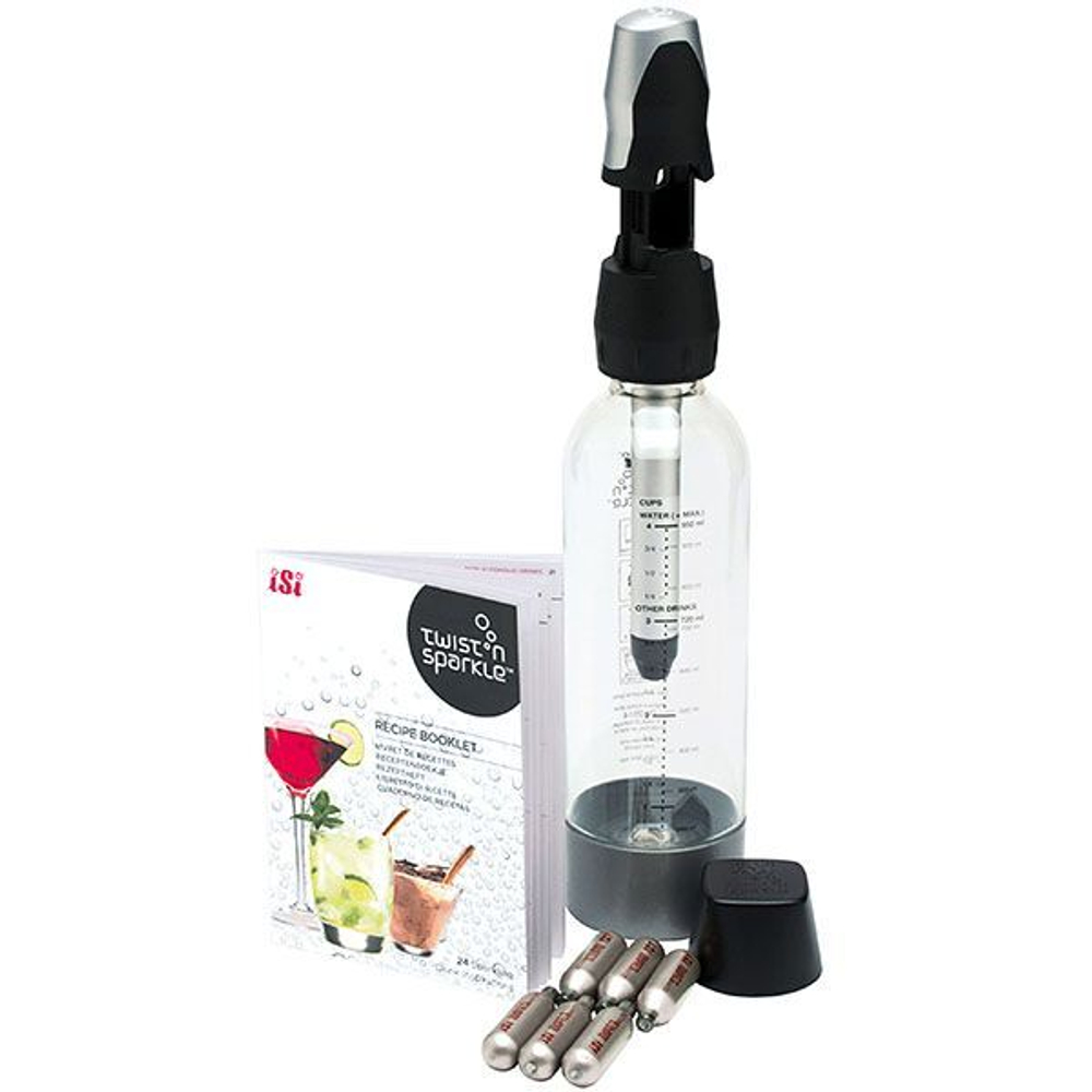 Сифон для содовой «Твист-н-спаркл» (6шт.баллончиков);1л;,H=29см;прозр. (Цвет: прозрачный)