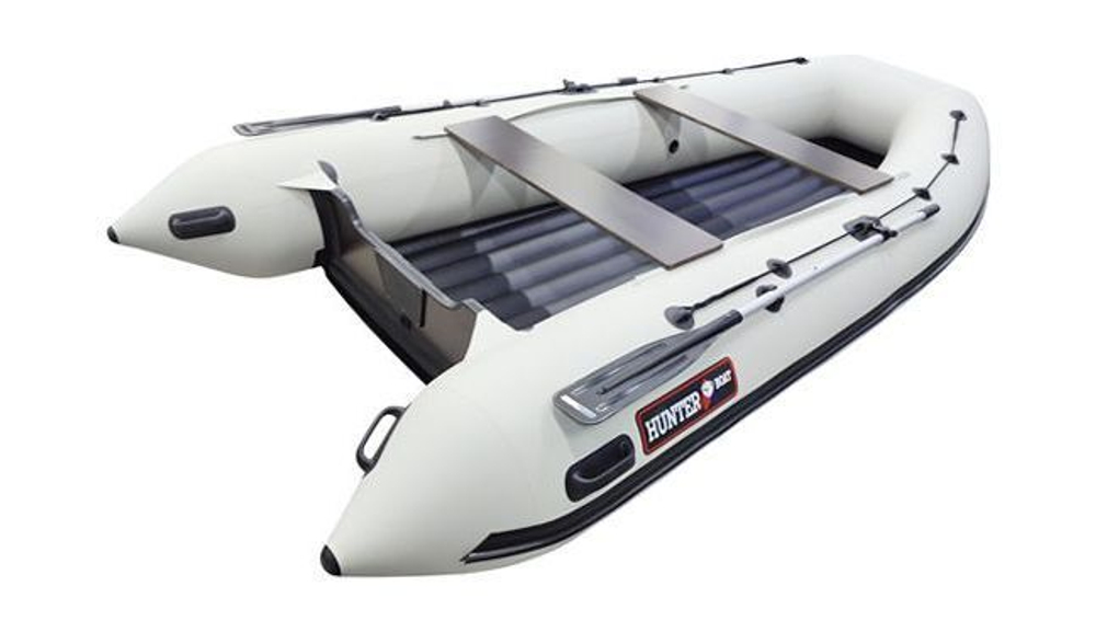 Надувная лодка ПВХ, Хантер 390 А НДНД, белый